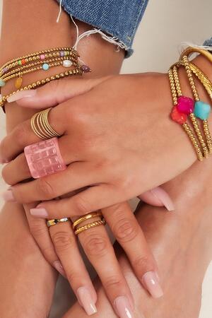 Bracelet trèfle - collection #summergirls Orange & Or Hématite h5 Image3